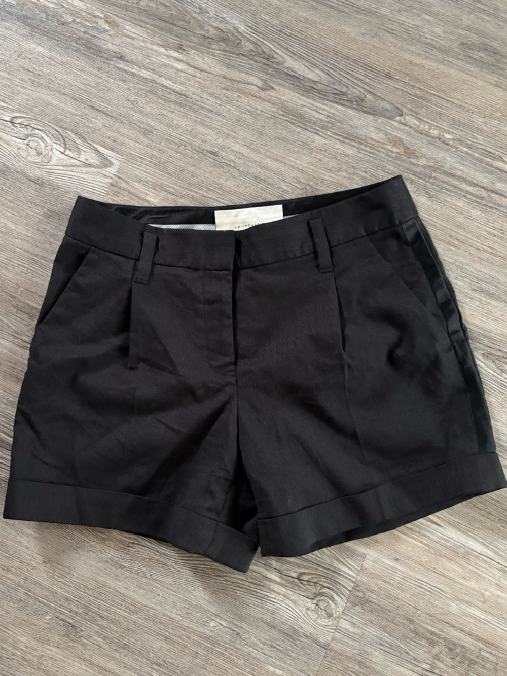 Anthropologie leifsdottir Black Tailored Cuffed Shorts